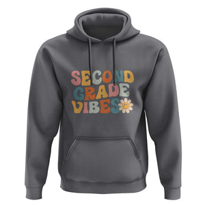 Retro Second Grade Vibes Hoodie 2nd Grade Team, 1st Day of School TS01 Charcoal Print Your Wear