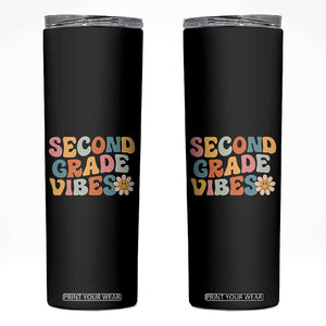 Groovy Retro Second Grade Vibes Skinny Tumbler Back to School 2nd Grade Team