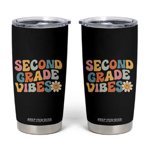 Groovy Retro Second Grade Vibes Tumbler Cup Back to School 2nd Grade Team
