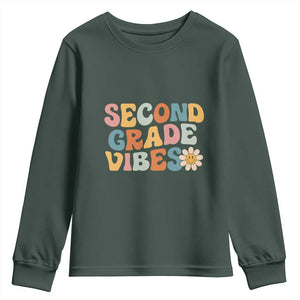 Groovy Retro Second Grade Vibes Youth Sweatshirt Back to School 2nd Grade Team