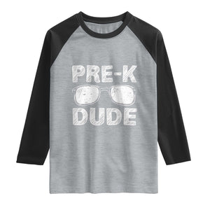 Pre-K Dude Cool First Day of Preschool Raglan Shirt Back to School Boys Gift