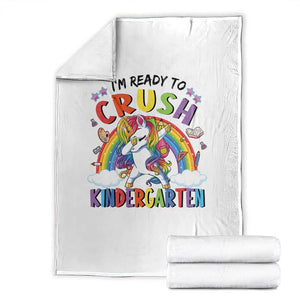 Ready to Crush Kindergarten Cute Girls Throw Blanket First Day Back to School