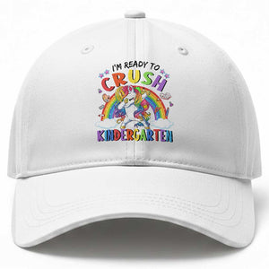 Ready to Crush Kindergarten Cute Girls Baseball Cap First Day Back to School