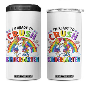 Ready to Crush Kindergarten Cute Girls 4 in 1 Can Cooler Tumbler First Day Back to School