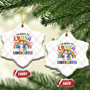 Ready to Crush Kindergarten Cute Girls Ceramic Ornament First Day Back to School