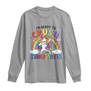 Ready to Crush Kindergarten Cute Girls Long Sleeve Shirt First Day Back to School