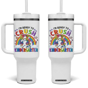 Ready to Crush Kindergarten Cute Girls Tumbler With Handle First Day Back to School