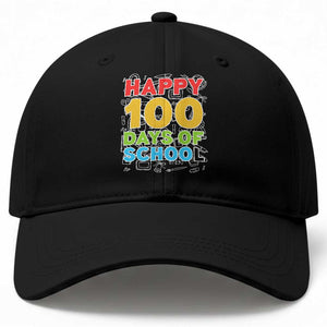 Happy 100 Days of School Baseball Cap Cute Celebration Gift for Teachers and Kids