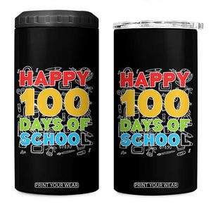 Happy 100 Days of School 4 in 1 Can Cooler Tumbler Cute Celebration Gift for Teachers and Kids
