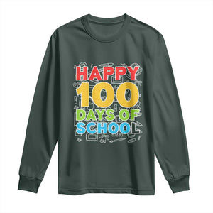 Happy 100 Days of School Long Sleeve Shirt Cute Celebration Gift for Teachers and Kids