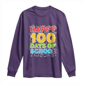 Happy 100 Days of School Long Sleeve Shirt Cute Celebration Gift for Teachers and Kids