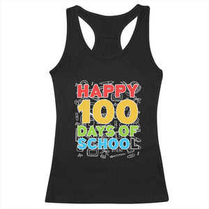 Happy 100 Days of School Racerback Tank Top Cute Celebration Gift for Teachers and Kids
