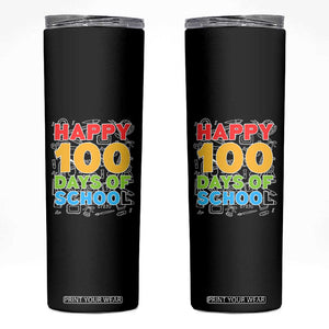 Happy 100 Days of School Skinny Tumbler Cute Celebration Gift for Teachers and Kids