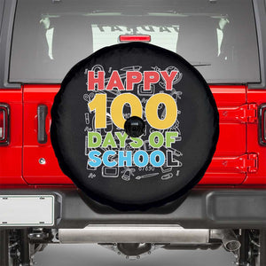 Happy 100 Days of School Spare Tire Cover Cute Celebration Gift for Teachers and Kids