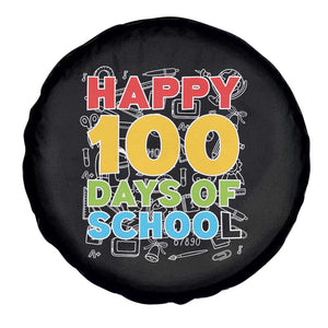 Happy 100 Days of School Spare Tire Cover Cute Celebration Gift for Teachers and Kids