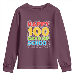 Happy 100 Days of School Youth Sweatshirt Cute Celebration Gift for Teachers and Kids