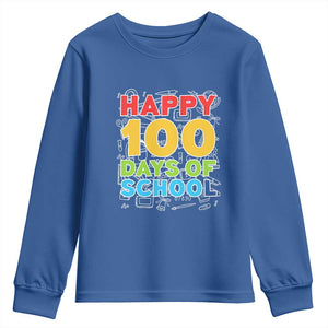 Happy 100 Days of School Youth Sweatshirt Cute Celebration Gift for Teachers and Kids