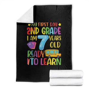 My First Day of 2nd Grade Throw Blanket Ready to Learn Back to School