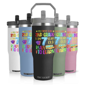 My First Day of 2nd Grade Flip Straw Tumbler Ready to Learn Back to School