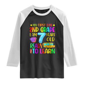 My First Day of 2nd Grade Raglan Shirt Ready to Learn Back to School