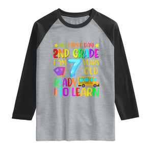 My First Day of 2nd Grade Raglan Shirt Ready to Learn Back to School