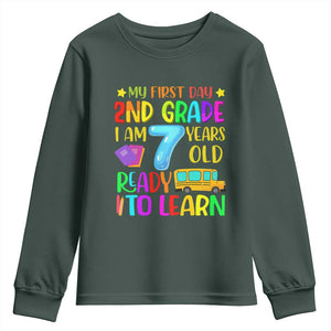 My First Day of 2nd Grade Youth Sweatshirt Ready to Learn Back to School