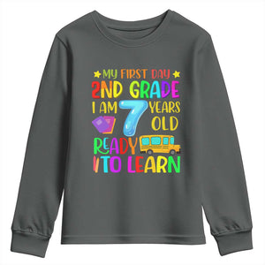 My First Day of 2nd Grade Youth Sweatshirt Ready to Learn Back to School