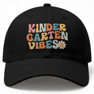 Retro Kindergarten Vibes Baseball Cap Cute Kinder Crew First Day of School