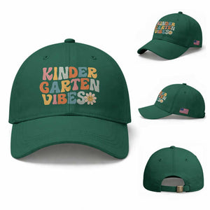 Retro Kindergarten Vibes Baseball Cap Cute Kinder Crew First Day of School