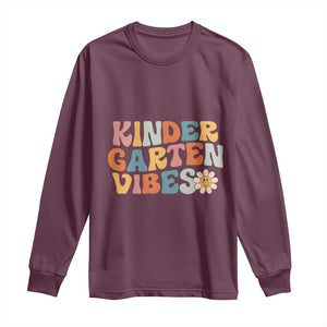 Retro Kindergarten Vibes Long Sleeve Shirt Cute Kinder Crew First Day of School