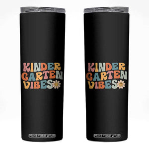 Retro Kindergarten Vibes Skinny Tumbler Cute Kinder Crew First Day of School
