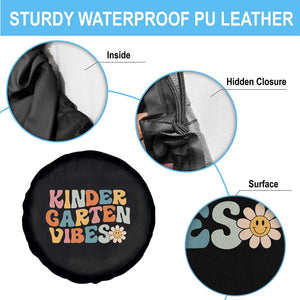 Retro Kindergarten Vibes Spare Tire Cover Cute Kinder Crew First Day of School