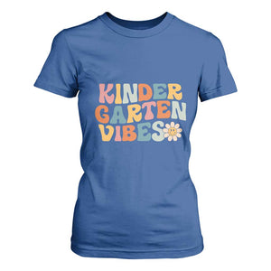 Retro Kindergarten Vibes T Shirt For Women Cute Kinder Crew First Day of School