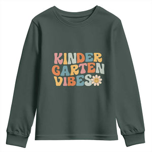 Retro Kindergarten Vibes Youth Sweatshirt Cute Kinder Crew First Day of School