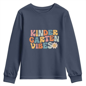 Retro Kindergarten Vibes Youth Sweatshirt Cute Kinder Crew First Day of School