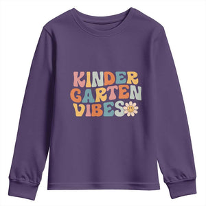 Retro Kindergarten Vibes Youth Sweatshirt Cute Kinder Crew First Day of School
