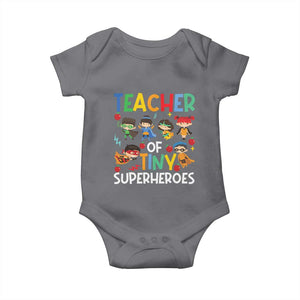 Teacher of Tiny Superheroes Baby Onesie Funny 100th Day of School