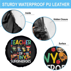 Teacher of Tiny Superheroes Spare Tire Cover Funny 100th Day of School