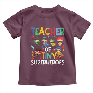 Teacher of Tiny Superheroes Toddler T Shirt Funny 100th Day of School