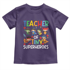Teacher of Tiny Superheroes Toddler T Shirt Funny 100th Day of School