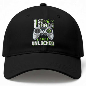 Leveling Up To School Funny Gamer Boys Baseball Cap First Day Back to School Gift