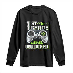 Leveling Up To School Funny Gamer Boys Long Sleeve Shirt First Day Back to School Gift