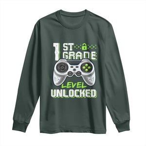 Leveling Up To School Funny Gamer Boys Long Sleeve Shirt First Day Back to School Gift