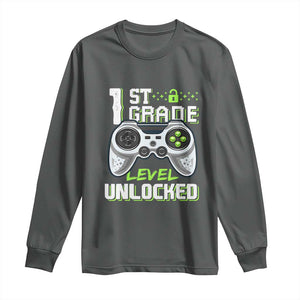 Leveling Up To School Funny Gamer Boys Long Sleeve Shirt First Day Back to School Gift