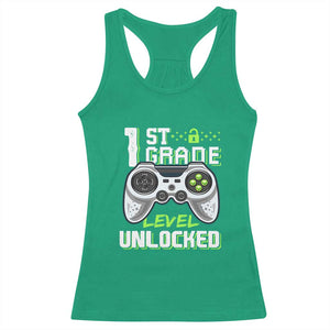 Leveling Up To School Funny Gamer Boys Racerback Tank Top First Day Back to School Gift