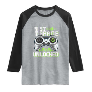 Leveling Up To School Funny Gamer Boys Raglan Shirt First Day Back to School Gift