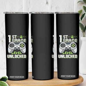 Leveling Up To School Funny Gamer Boys Skinny Tumbler First Day Back to School Gift