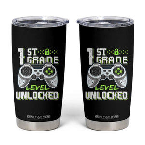 Leveling Up To School Funny Gamer Boys Tumbler Cup First Day Back to School Gift
