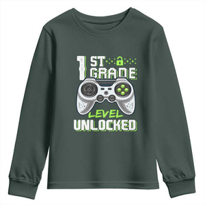 Leveling Up To School Funny Gamer Boys Youth Sweatshirt First Day Back to School Gift