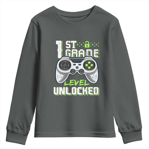 Leveling Up To School Funny Gamer Boys Youth Sweatshirt First Day Back to School Gift